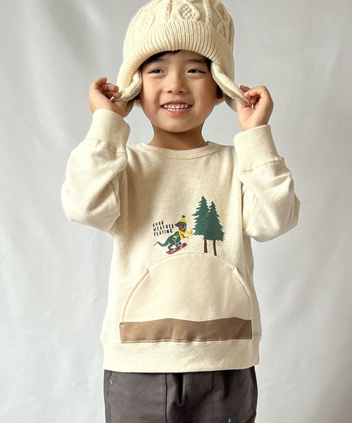 SKAPE(エスケープ)の「サークルポケトレーナー(スウェット・キッズ・アイボリー/ブラック・90cm/130cm/80cm/100cm/120cm/110cm)」の7枚目の写真