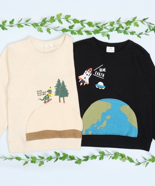 SKAPE(エスケープ)の「サークルポケトレーナー(スウェット・キッズ・アイボリー/ブラック・90cm/130cm/80cm/100cm/120cm/110cm)」の9枚目の写真