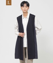 エヴェックス　ロングテーラードジレ 接触冷感】【ウォッシャブル】ロングテーラードジレ(ベスト