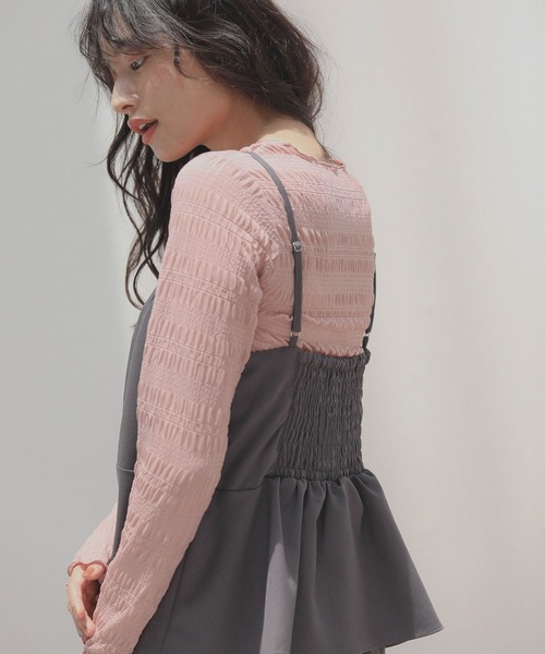 ELENCARE DUE（エレンカーレデュエ）の「・ELENCARE DUE ペプラムサロペット（サロペット/オーバーオール・レディース・ダークベージュ/ブラック/チャコールグレー・FREE）」の17枚目の写真