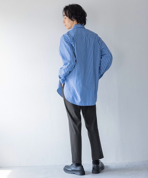 LOWRYS FARM（ローリーズファーム）の「ストライプシャツＬ／Ｓ　136889（シャツ/ブラウス・メンズ・ブルー/ブラック・MEDIUM/LARGE）」の9枚目の写真