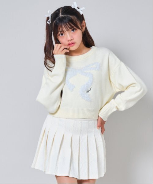 by LOVEiT（バイラビット）の「タックスカート（スカート・キッズ・オフホワイト/ブラック/ライム・130cm/150cm/120cm/140cm/160cm）」の13枚目の写真