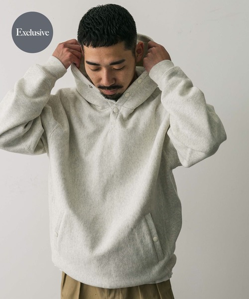 Champion（チャンピオン）の「『別注』Champion×DOORS　RW HALF SNAP PARKA（パーカー・メンズ・ネイビー/オートミール/オレンジ/モカ/スミクロ/ダークブラウン/レッド/グリーン/グレー/ブラック・MEDIUM/LARGE/X-LARGE）」の6枚目の写真