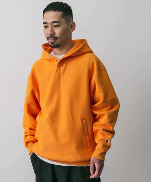 Champion（チャンピオン）の「『別注』Champion×DOORS　RW HALF SNAP PARKA（パーカー・メンズ・ネイビー/オートミール/オレンジ/モカ/スミクロ/ダークブラウン/レッド/グリーン/グレー/ブラック・MEDIUM/LARGE/X-LARGE）」の21枚目の写真