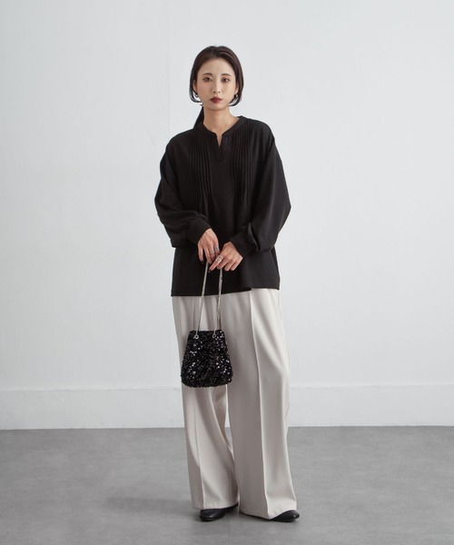 Chillfar（チルファー）の「ピンタックプルオーバー（シャツ/ブラウス・レディース・ネイビー/ピンク/アイボリー/ブラック・FREE）」の19枚目の写真