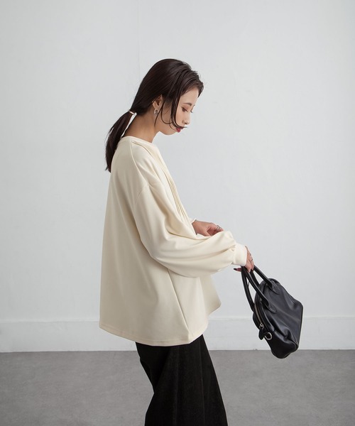 Chillfar（チルファー）の「ピンタックプルオーバー（シャツ/ブラウス・レディース・ネイビー/ピンク/アイボリー/ブラック・FREE）」の9枚目の写真