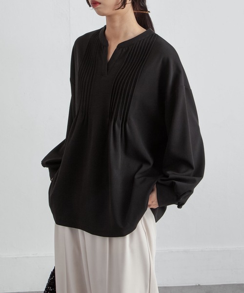 Chillfar（チルファー）の「ピンタックプルオーバー（シャツ/ブラウス・レディース・ネイビー/ピンク/アイボリー/ブラック・FREE）」の14枚目の写真