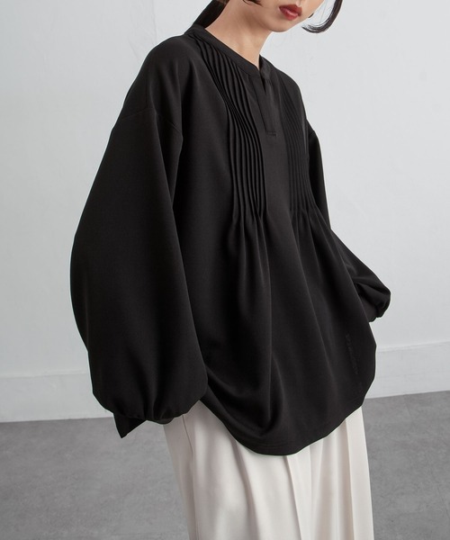 Chillfar（チルファー）の「ピンタックプルオーバー（シャツ/ブラウス・レディース・ネイビー/ピンク/アイボリー/ブラック・FREE）」の15枚目の写真