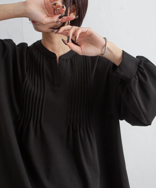 Chillfar（チルファー）の「ピンタックプルオーバー（シャツ/ブラウス・レディース・ネイビー/ピンク/アイボリー/ブラック・FREE）」の16枚目の写真