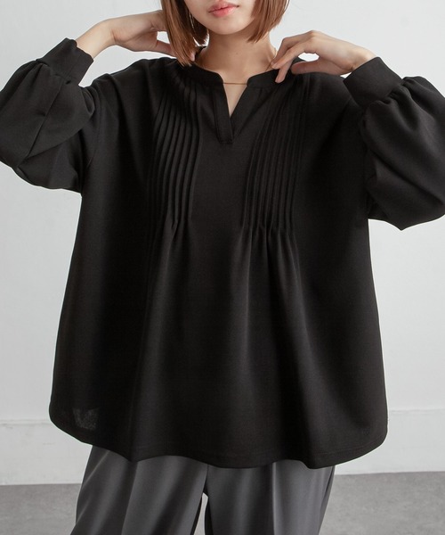 Chillfar（チルファー）の「ピンタックプルオーバー（シャツ/ブラウス・レディース・ネイビー/ピンク/アイボリー/ブラック・FREE）」の22枚目の写真