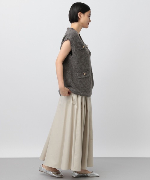 A part by（アパートバイ）の「アンゴラツィードニットベスト（ベスト・レディース・チャコールグレー/アイボリー/ブラウン/ライトグレー/ネイビー・FREE）」の7枚目の写真