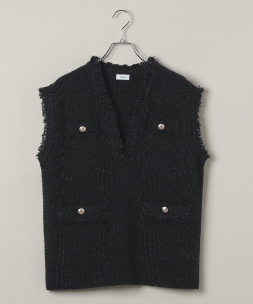 A part by（アパートバイ）の「アンゴラツィードニットベスト（ベスト・レディース・チャコールグレー/アイボリー/ブラウン/ライトグレー/ネイビー・FREE）」の19枚目の写真