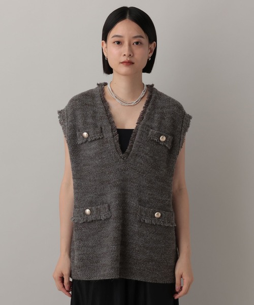 セール】アンゴラツィードニットベスト（ベスト）｜A part by