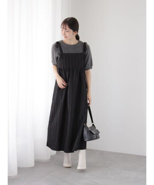 セール】フリンジ肩リボンキャミワンピース（ワンピース）｜Te chichi