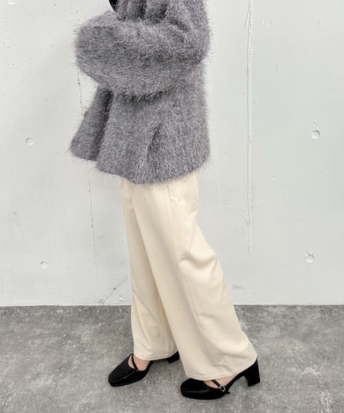 archives（アルシーヴ）の「ハイウエストタックスラックス（スラックス・レディース・チャコールグレー/アイボリー/ブラック・MEDIUM）」の11枚目の写真