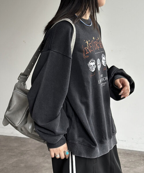 CPCM（シーピーシーエム）の「パウダー加工裏毛スウェット（Tシャツ/カットソー・レディース・ブラック/ブラック系その他2/ブラック系その他/ブラック系その他3/ブラック系その他4・MEDIUM/LARGE）」の7枚目の写真