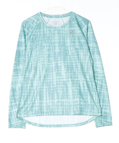 ASICS(アシックス)の「アシックス ASICS WOMEN ALL OVER PRINT LONG SLEEVE TOP(Tシャツ/カットソー・レディース・グリーン・S/M/L)」の1枚目の写真
