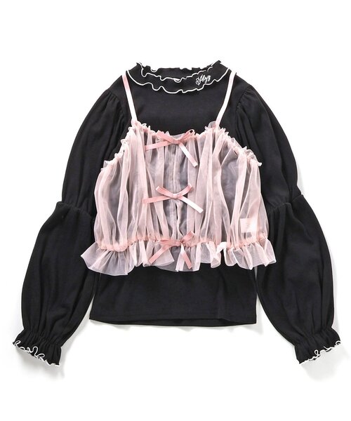 algy（アルジー）の「チュールキャミ&リブロンTセット（その他トップス・キッズ・ブラック/ピンク・XX-SMALL/X-SMALL/SMALL/MEDIUM）」の10枚目の写真