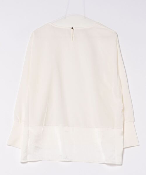 M.deux（エムドゥ）の「●リブ袖ストレッチプルオーバー●（シャツ/ブラウス・レディース・モカ/オフホワイト・MEDIUM）」の13枚目の写真