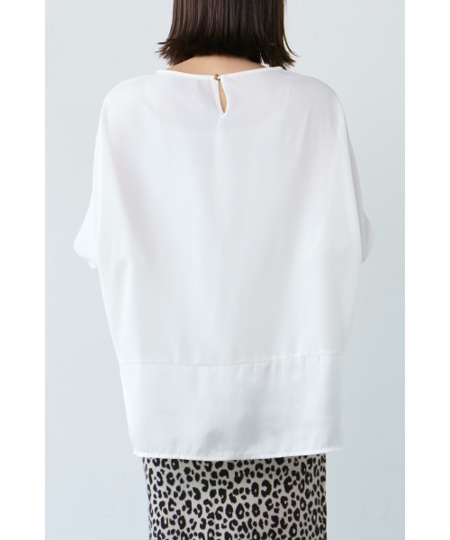 M.deux（エムドゥ）の「●リブ袖ストレッチプルオーバー●（シャツ/ブラウス・レディース・モカ/オフホワイト・MEDIUM）」の7枚目の写真