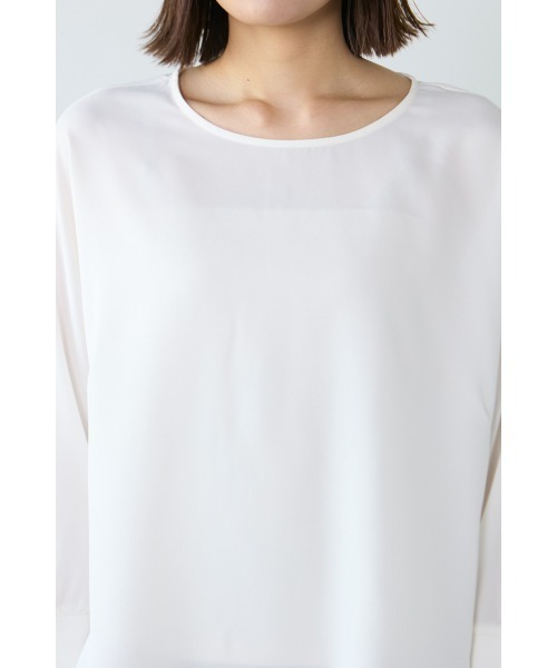 M.deux（エムドゥ）の「●リブ袖ストレッチプルオーバー●（シャツ/ブラウス・レディース・モカ/オフホワイト・MEDIUM）」の8枚目の写真