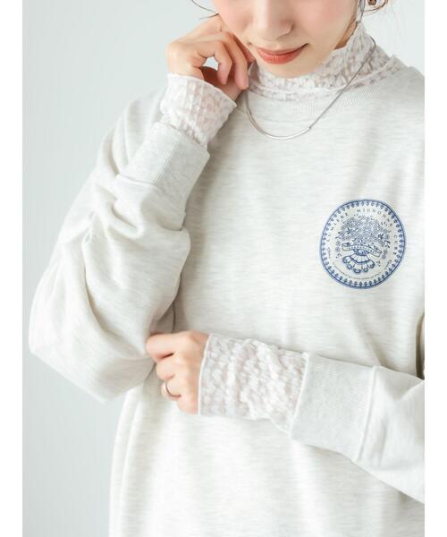 Lugnoncure(ルノンキュール)の「ハート柄ジャカードトップス(Tシャツ/カットソー・レディース・ブラック/オフホワイト・F)」の7枚目の写真