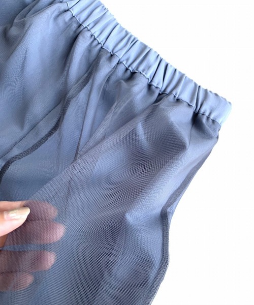 Q（キュー）の「チュールドッキングスポーツパンツ（その他パンツ・レディース・ブラック/ライトブルー・MEDIUM）」の9枚目の写真