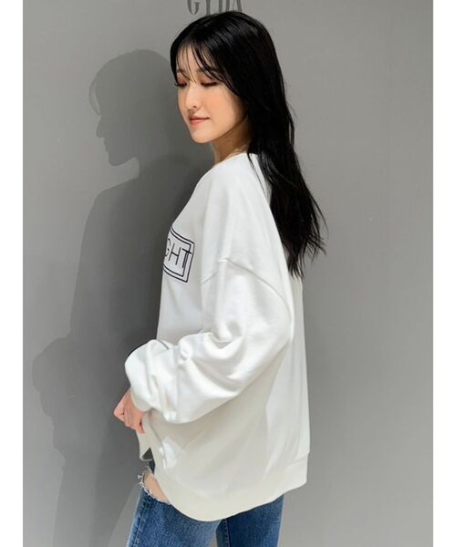 GYDA(ジェイダ)の「THINK STRAIGHTスウェットトップス(スウェット・レディース・オフホワイト/ブラック・FREE)」の9枚目の写真