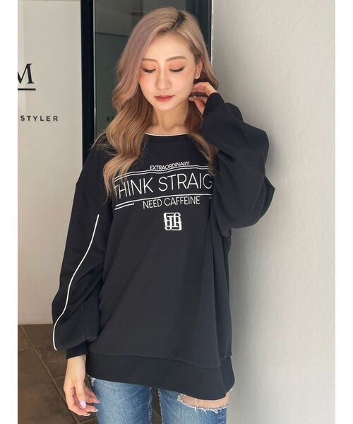 GYDA(ジェイダ)の「THINK STRAIGHTスウェットトップス(スウェット・レディース・オフホワイト/ブラック・FREE)」の17枚目の写真