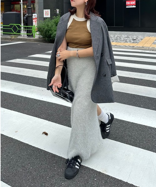 archives(アルシーヴ)の「【Ltd.】LAME SGAGGY SKIRT(スカート・レディース・オフホワイト/ブラック・FREE)」の1枚目の写真