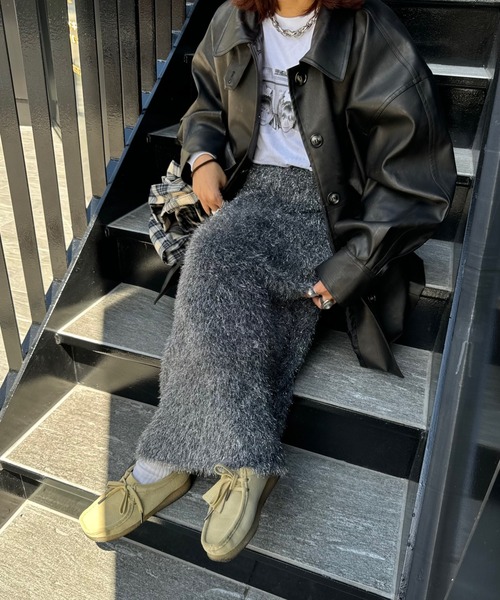 archives(アルシーヴ)の「【Ltd.】LAME SGAGGY SKIRT(スカート・レディース・オフホワイト/ブラック・FREE)」の2枚目の写真