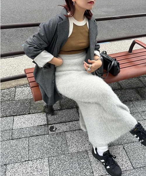 archives(アルシーヴ)の「【Ltd.】LAME SGAGGY SKIRT(スカート・レディース・オフホワイト/ブラック・FREE)」の3枚目の写真