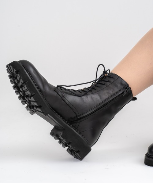 FABIO RUSCONI（ファビオルスコーニ）の「【FABIO RUSCONI/ファビオルスコーニ】レザー ショートブーツ（ブーツ・レディース・ブラック・36/37/38/39）」の2枚目の写真