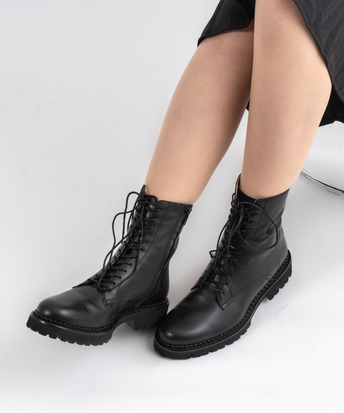 FABIO RUSCONI（ファビオルスコーニ）の「【FABIO RUSCONI/ファビオルスコーニ】レザー ショートブーツ（ブーツ・レディース・ブラック・36/37/38/39）」の4枚目の写真