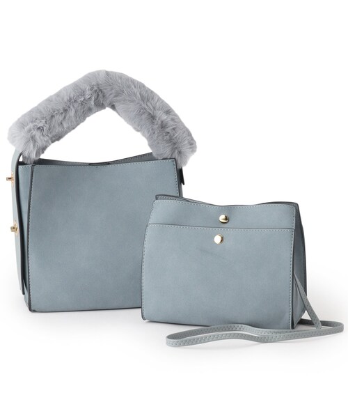 ESPERANZA（エスペランサ）の「2Wayハンドルバック（ハンドバッグ・レディース・ブルー/ベージュ/ワインレッド・FREE）」の4枚目の写真