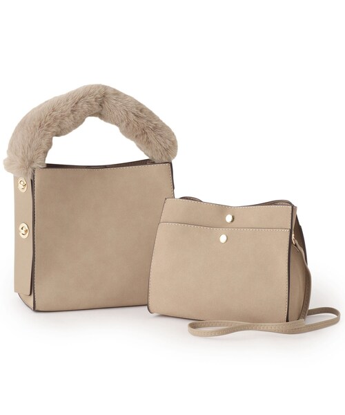 ESPERANZA（エスペランサ）の「2Wayハンドルバック（ハンドバッグ・レディース・ブルー/ベージュ/ワインレッド・FREE）」の6枚目の写真