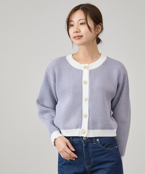 Jayro（ジャイロ）の「ラメ混配色カーデガン（カーディガン/ボレロ・レディース・パープル/ブラック・M）」の15枚目の写真