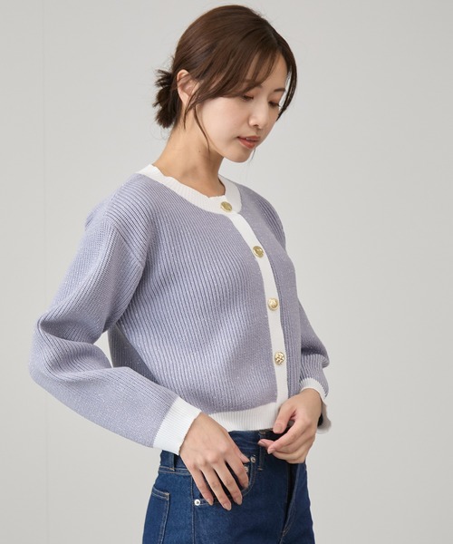 Jayro（ジャイロ）の「ラメ混配色カーデガン（カーディガン/ボレロ・レディース・パープル/ブラック・M）」の14枚目の写真