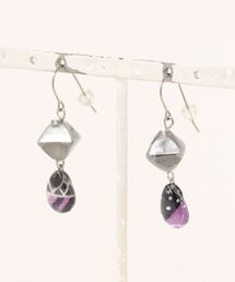 【joesstyle】*Glass Pierce*リバティ×ビンテージパーツのフックピアス(MA)