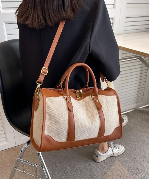 mebole（メボレ）の「ツートンレトロボストン（ボストンバッグ・レディース・ブラウン/ブラック・FREE）」の3枚目の写真