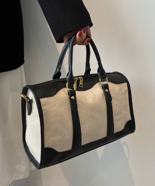 mebole（メボレ）の「ツートンレトロボストン（ボストンバッグ・レディース・ブラウン/ブラック・FREE）」の15枚目の写真