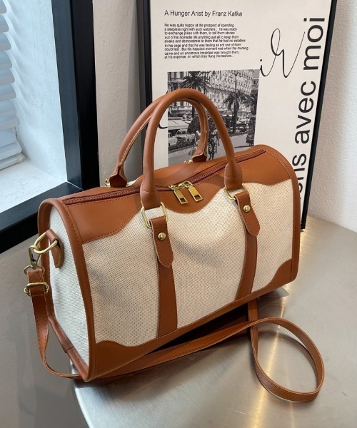 mebole（メボレ）の「ツートンレトロボストン（ボストンバッグ・レディース・ブラウン/ブラック・FREE）」の6枚目の写真