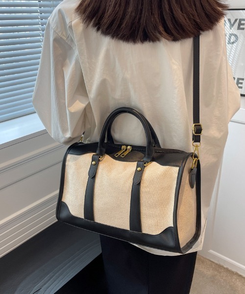 mebole（メボレ）の「ツートンレトロボストン（ボストンバッグ・レディース・ブラウン/ブラック・FREE）」の12枚目の写真