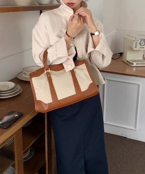 mebole（メボレ）の「ツートンレトロボストン（ボストンバッグ・レディース・ブラウン/ブラック・FREE）」の20枚目の写真