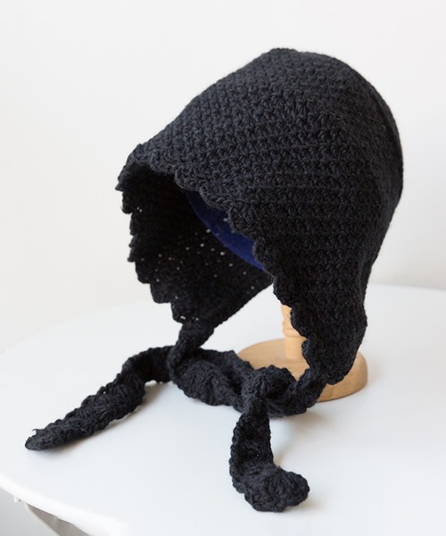 Revo.（レボ）の「ワイドリボン クロシェニット バブーシュカ（ニットキャップ/ビーニー・レディース・グレー/アイボリー/ブラック・FREE）」の17枚目の写真