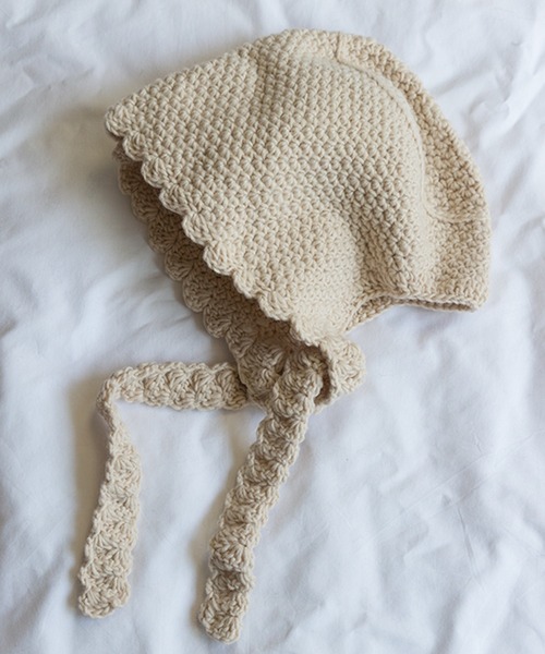 Revo.（レボ）の「ワイドリボン クロシェニット バブーシュカ（ニットキャップ/ビーニー・レディース・グレー/アイボリー/ブラック・FREE）」の10枚目の写真