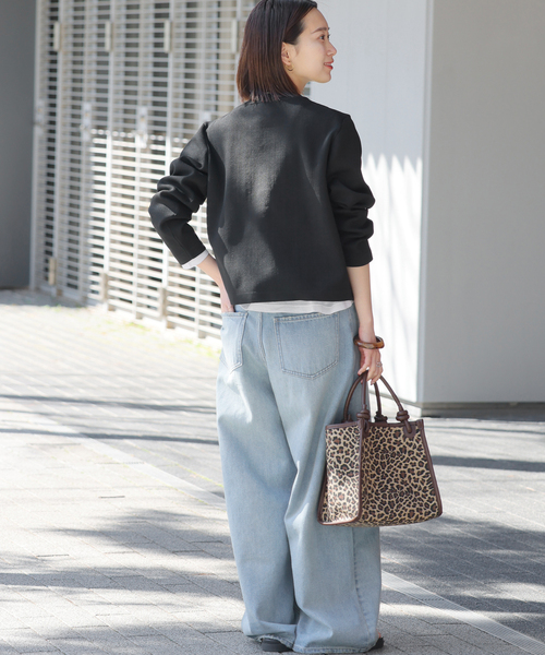 JOURNAL STANDARD relume（ジャーナルスタンダード　レリューム）の「《WEB限定追加2》ウォッシャブルスポンジニットクルーネックカーディガン（カーディガン/ボレロ・レディース・ブラック・FREE）」の3枚目の写真