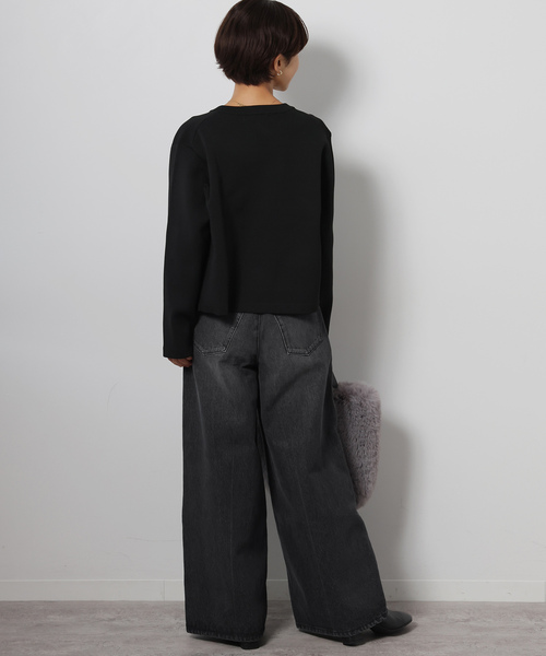 JOURNAL STANDARD relume（ジャーナルスタンダード　レリューム）の「《WEB限定追加2》ウォッシャブルスポンジニットクルーネックカーディガン（カーディガン/ボレロ・レディース・ブラック・FREE）」の9枚目の写真