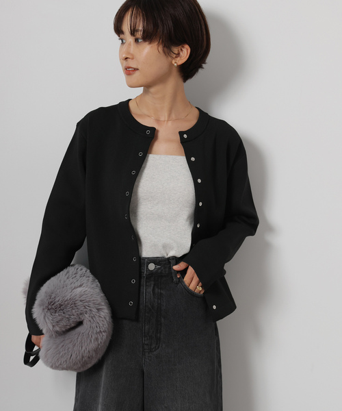 JOURNAL STANDARD relume（ジャーナルスタンダード　レリューム）の「《WEB限定追加2》ウォッシャブルスポンジニットクルーネックカーディガン（カーディガン/ボレロ・レディース・ブラック・FREE）」の11枚目の写真