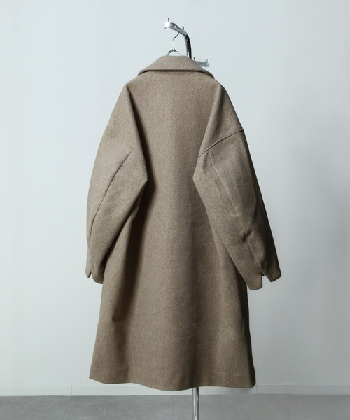 NILWAY（ニルウェイ）の「ニットメルトン ルーズ スリーブ チェスターコート（ステンカラーコート・メンズ・ベージュ/ブラック/グレー・MEDIUM/LARGE/X-LARGE）」の18枚目の写真